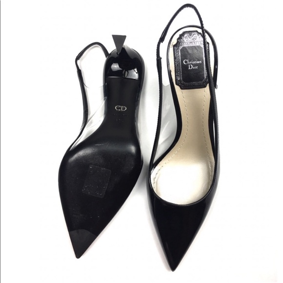 NWOB Dior Clear & Black Patent Leather Slingback - Picture 13 of 16